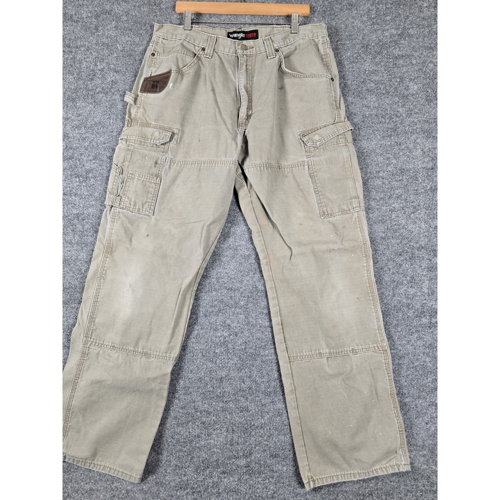 Wrangler  Distressed Riggs Workwear Men's Carpenter Cargo Pants Sz 36x36‎